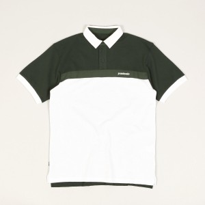 Pasteelo Stripe Polo Tee Forest White